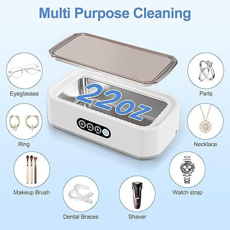 49KHz Ultrasonic Cleaner for Eyeglasses, Jewelry, Dentures & Braces