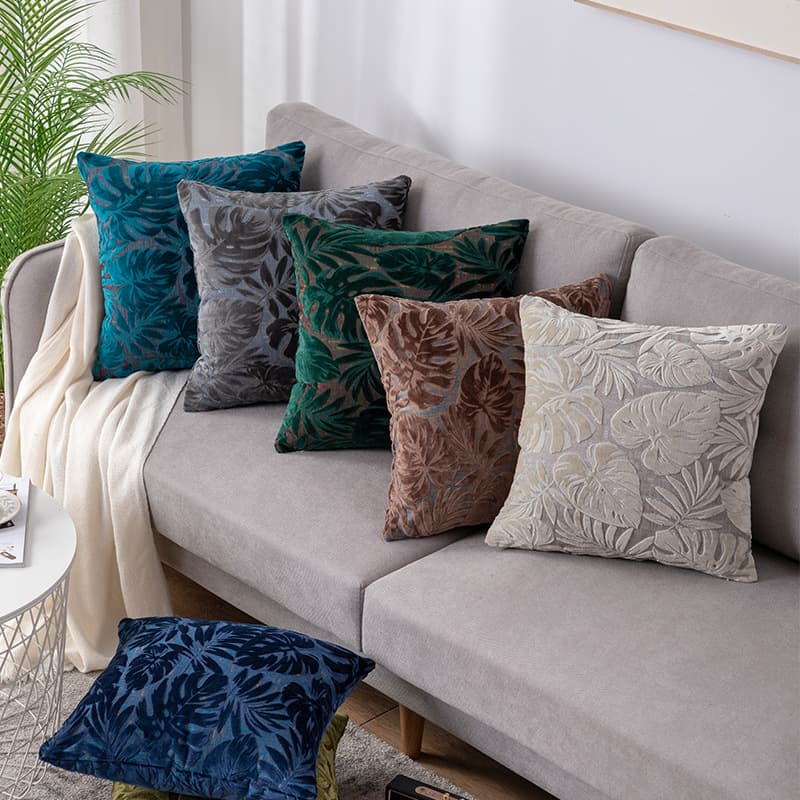 Maple Leaf Cut-Pile Backrest Pillow Cover