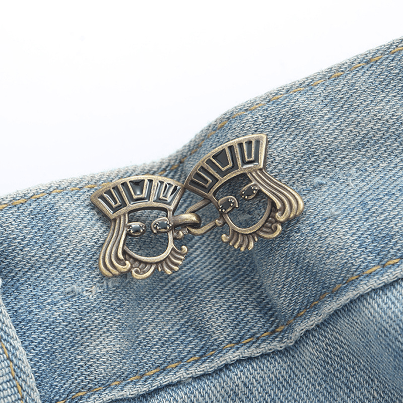 Poker Face & Waist Buckles - Copper Alloy, 1 Pair