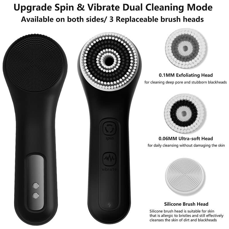 Multi-functional Silicone Facial Cleansing Device With Vibrating Massage Function