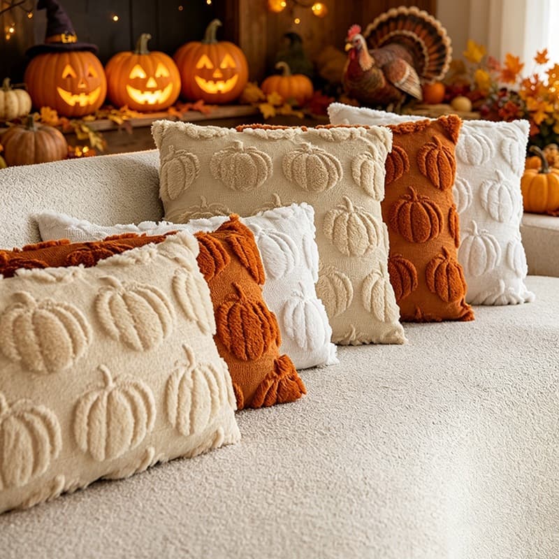 Pumpkin Halloween Throw Pillow Cover